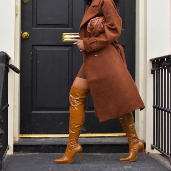 🆕 Over The Knee Stiletto Boot in Camel 9 - Picture 5 of 7